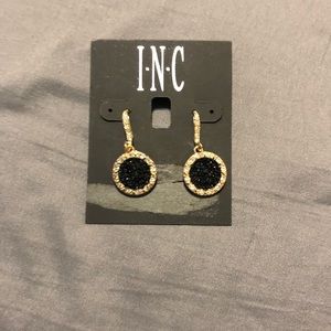 INC gold and black dangle earrings